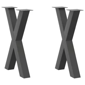 Patas para mesa de comedor en forma de X 2 uds acero antracita by , Table legs - Ref: Foro24-4012974, Price: 103,27 €, Discou...