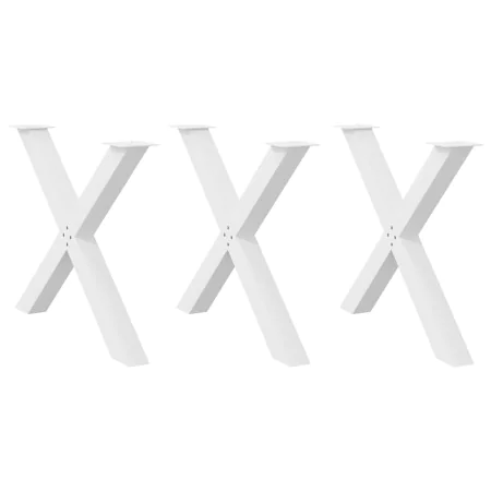 Patas para mesa de comedor en forma de X 3 uds acero blanco by , Table legs - Ref: Foro24-4012997, Price: 159,97 €, Discount: %