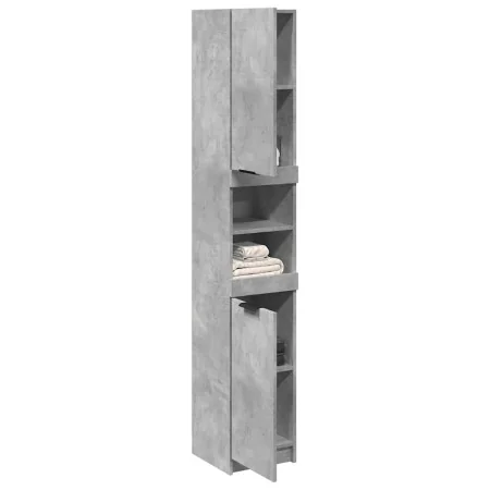 Armario de baño contrachapada gris hormigón 32x34x188,5 cm de , Tocadores de baño - Ref: Foro24-856942, Precio: 77,20 €, Desc...