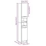 Armario de baño contrachapada gris hormigón 32x34x188,5 cm de , Tocadores de baño - Ref: Foro24-856942, Precio: 77,20 €, Desc...