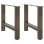 Patas para mesa de centro de acero natural 2 uds 50x(42-43) cm by , Table legs - Ref: Foro24-4013283, Price: 59,24 €, Discoun...