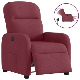 Sillón reclinable eléctrico tela rojo tinto by , Armchairs - Ref: Foro24-3302955, Price: 232,11 €, Discount: %