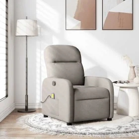 Sillón de masaje reclinable de tela gris taupé de , Sillones - Ref: Foro24-4015539, Precio: 208,77 €, Descuento: %