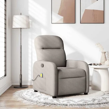 Sillón de masaje reclinable de tela gris taupé by , Armchairs - Ref: Foro24-4015539, Price: 208,77 €, Discount: %