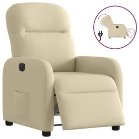 Sillón reclinable eléctrico de tela crema by , Armchairs - Ref: Foro24-3302960, Price: 233,17 €, Discount: %