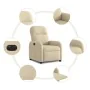 Sillón reclinable eléctrico de tela crema de , Sillones - Ref: Foro24-3302960, Precio: 233,08 €, Descuento: %