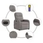 Sillón reclinable de masaje eléctrico tela gris taupe by , Armchairs - Ref: Foro24-3302969, Price: 263,59 €, Discount: %