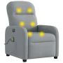 Sillón reclinable de masaje eléctrico tela gris claro de , Sillones - Ref: Foro24-3302962, Precio: 251,64 €, Descuento: %