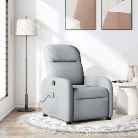 Sillón reclinable de masaje de tela gris claro by , Armchairs - Ref: Foro24-4015532, Price: 199,14 €, Discount: %
