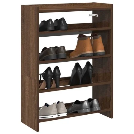 Mueble zapatero madera contrachapada marrón roble 60x25x81 cm de , Zapateros y organizadores de calzado - Ref: Foro24-859884,...