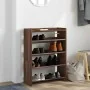 Mueble zapatero madera contrachapada marrón roble 60x25x81 cm de , Zapateros y organizadores de calzado - Ref: Foro24-859884,...