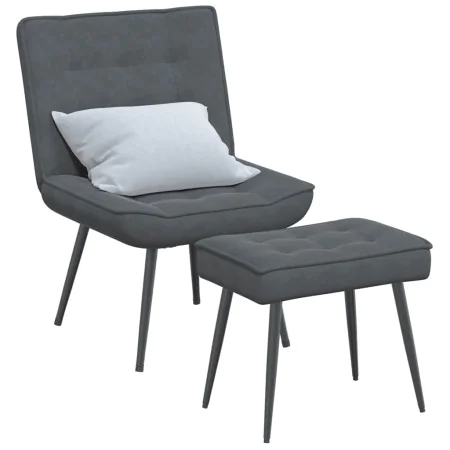 Sillón de relax con reposapiés terciopelo gris oscuro von , Stühle - Ref: Foro24-4012328, Preis: 89,31 €, Rabatt: %