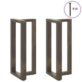 Patas de mesa bar forma T 2 uds acero natural 40x35x(90-91)cm by , Table legs - Ref: Foro24-4013075, Price: 127,86 €, Discoun...