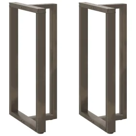 Patas mesa bar forma T 2 uds acero natural 60x35x(110-111) cm by , Table legs - Ref: Foro24-4013107, Price: 159,68 €, Discoun...
