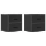 Mesitas de noche de pared 2 unidades negra 40x31x39,5 cm by , Nightstands - Ref: Foro24-848725, Price: 81,30 €, Discount: %
