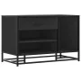 Banco zapatero madera de ingeniería y metal negro 80x40x53,5 cm de , Bancos para recibidores y almacenamiento - Ref: Foro24-8...
