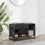 Banco zapatero madera de ingeniería y metal negro 80x40x53,5 cm de , Bancos para recibidores y almacenamiento - Ref: Foro24-8...