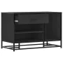 Banco zapatero madera de ingeniería y metal negro 80x40x53,5 cm de , Bancos para recibidores y almacenamiento - Ref: Foro24-8...