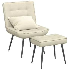 Sillón de relax con taburete terciopelo crema von , Stühle - Ref: Foro24-4012335, Preis: 89,47 €, Rabatt: %