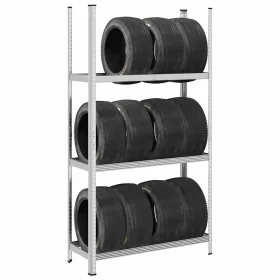 Estantería de 3 capas para neumáticos 2 uds plata 110x40x200 cm by , Industrial shelving - Ref: Foro24-4016971, Price: 88,48 ...