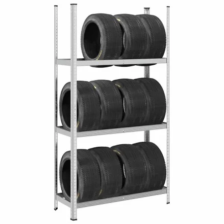 Estantería de 3 capas para neumáticos 2 uds plata 110x40x200 cm by , Industrial shelving - Ref: Foro24-4016971, Price: 88,48 ...