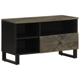 Mueble de TV madera maciza de mango negro 80x33x46 cm by , CD and DVD storage - Ref: Foro24-4017701, Price: 85,50 €, Discount: %