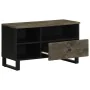 Mueble de TV madera maciza de mango negro 80x33x46 cm von , CD- und DVD-Speicher - Ref: Foro24-4017701, Preis: 85,50 €, Rabat...