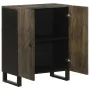 Aparador negro 60x33x75 cm madera maciza mango by , Lockers and storage cabinets - Ref: Foro24-4017686, Price: 103,00 €, Disc...