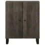 Aparador negro 60x33x75 cm madera maciza mango by , Lockers and storage cabinets - Ref: Foro24-4017686, Price: 103,00 €, Disc...
