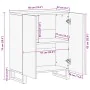 Aparador negro 60x33x75 cm madera maciza mango by , Lockers and storage cabinets - Ref: Foro24-4017686, Price: 103,00 €, Disc...