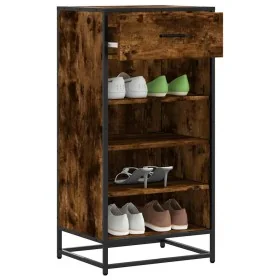 Zapatero madera contrachapada roble ahumado 48x38x97,5 cm by , Shoe racks and shoe organizers - Ref: Foro24-849211, Price: 72...