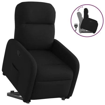 Sillón reclinable elevable tela negro by , Armchairs - Ref: Foro24-3302974, Price: 285,22 €, Discount: %
