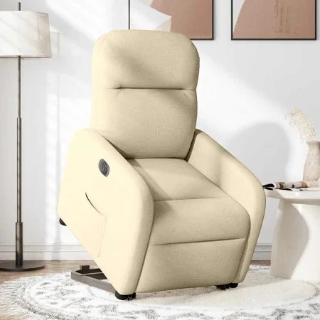 Sillón eléctrico reclinable elevable de tela color crema de , Sillones - Ref: Foro24-3303000, Precio: 316,34 €, Descuento: %
