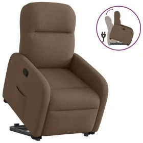 Sillón reclinable elevable de tela marrón by , Armchairs - Ref: Foro24-3302976, Price: 264,37 €, Discount: %