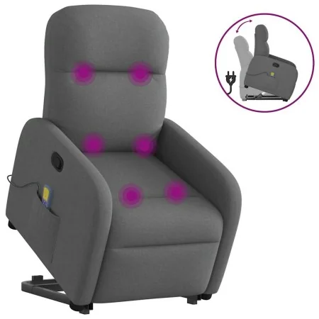 Silla de masaje reclinable de pie de tela gris oscuro by , Armchairs - Ref: Foro24-3302983, Price: 313,01 €, Discount: %