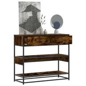 Mesa consola de madera de ingeniería roble ahumado 90x35x80 cm by , Side tables - Ref: Foro24-849181, Price: 80,76 €, Discoun...