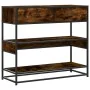 Mesa consola de madera de ingeniería roble ahumado 90x35x80 cm by , Side tables - Ref: Foro24-849181, Price: 80,76 €, Discoun...