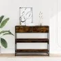 Mesa consola de madera de ingeniería roble ahumado 90x35x80 cm by , Side tables - Ref: Foro24-849181, Price: 80,76 €, Discoun...