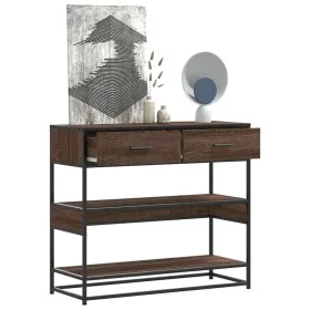 Mesa consola madera de ingeniería marrón roble 90x35x80 cm by , Side tables - Ref: Foro24-849183, Price: 85,86 €, Discount: %