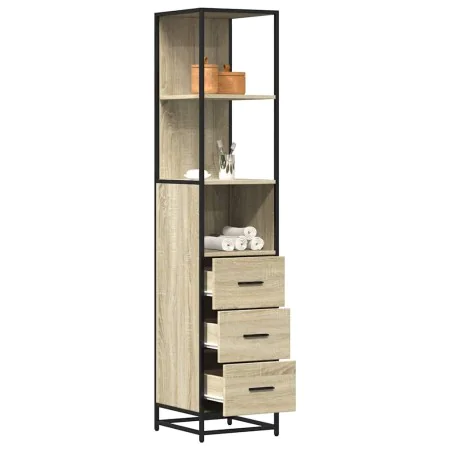 Armario de baño madera contrachapada roble sonoma 35x37,5x166cm de , Muebles de baño - Ref: Foro24-849245, Precio: 108,95 €, ...