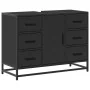 Armario de lavabo de baño madera ingeniería negro 80x33x60 cm by , Bathroom furniture - Ref: Foro24-849279, Price: 120,08 €, ...