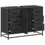 Armario de lavabo de baño madera ingeniería negro 80x33x60 cm by , Bathroom furniture - Ref: Foro24-849279, Price: 120,08 €, ...