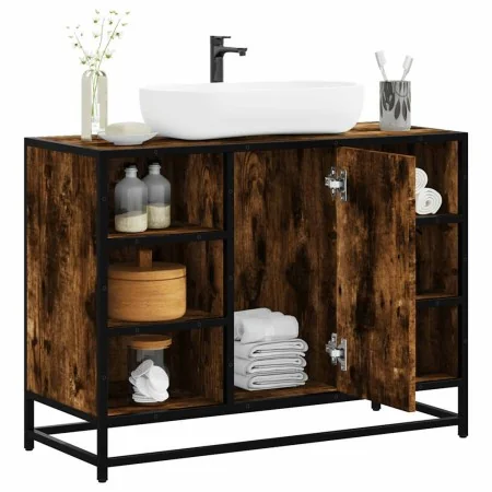 Armario lavabo baño madera ingeniería roble ahumado 80x33x60 cm by , Bathroom furniture - Ref: Foro24-849291, Price: 73,52 €,...