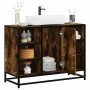 Armario lavabo baño madera ingeniería roble ahumado 80x33x60 cm by , Bathroom furniture - Ref: Foro24-849291, Price: 73,52 €,...