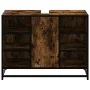 Armario lavabo baño madera ingeniería roble ahumado 80x33x60 cm by , Bathroom furniture - Ref: Foro24-849291, Price: 73,52 €,...