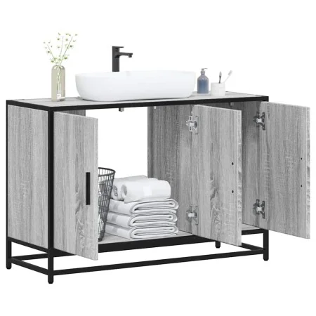 Armario lavabo baño madera ingeniería gris Sonoma 90x33x60 cm by , Bathroom furniture - Ref: Foro24-849272, Price: 85,41 €, D...