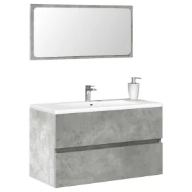 Armario de baño con espejo madera de ingeniería gris hormigón von , Badezimmermöbel - Ref: Foro24-856376, Preis: 69,73 €, Rab...