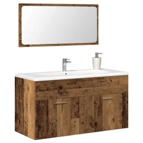 Mueble de baño con espejo de madera antigua madera ingeniería von , Badezimmermöbel - Ref: Foro24-856381, Preis: 91,16 €, Rab...