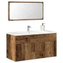 Mueble de baño con espejo de madera antigua madera ingeniería de , Muebles de baño - Ref: Foro24-856381, Precio: 92,35 €, Des...