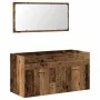 Mueble de baño con espejo de madera antigua madera ingeniería de , Muebles de baño - Ref: Foro24-856381, Precio: 92,35 €, Des...